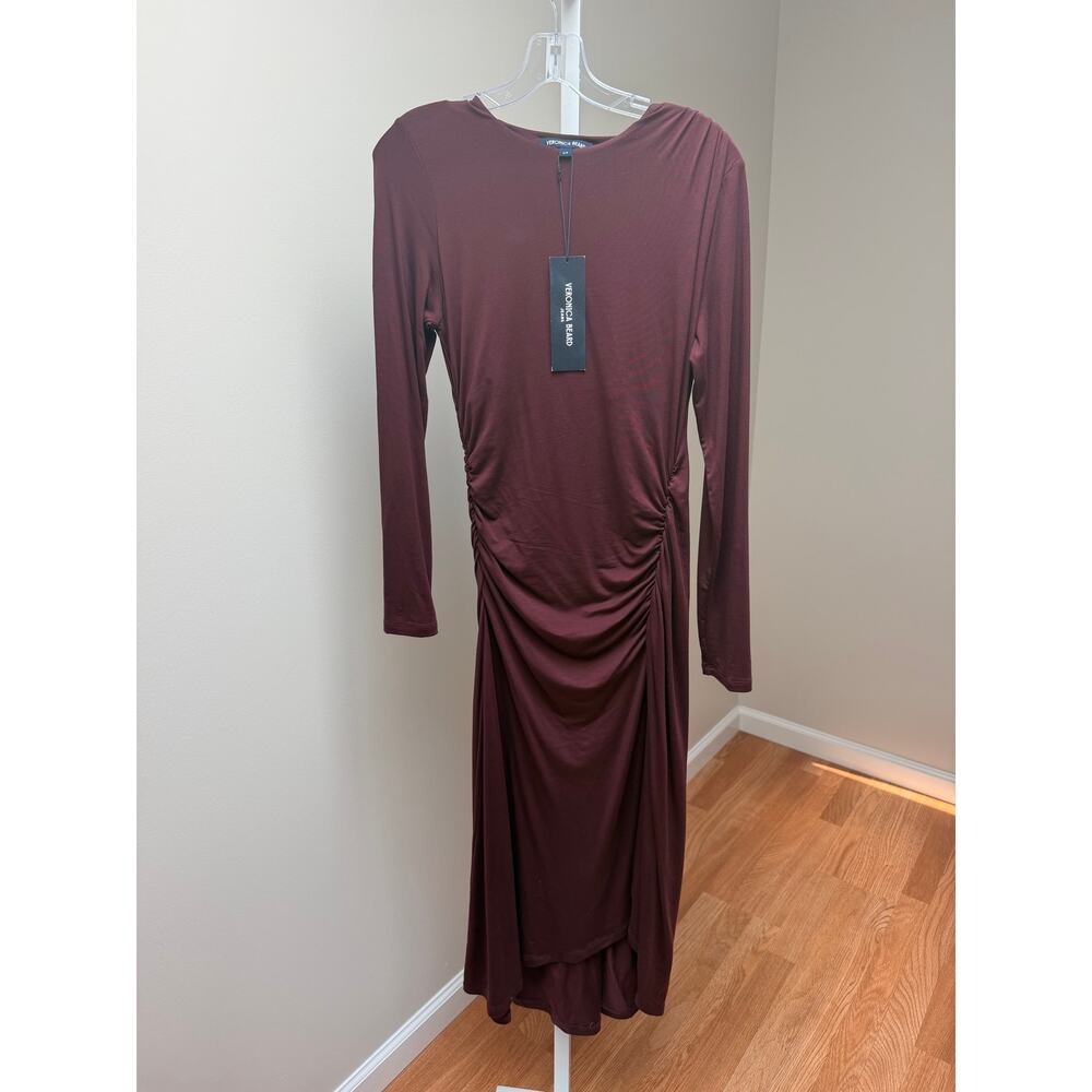 NEW Veronica Beard Theodora Midi Dress Raisin Red Size Small - Picture 6 of 9